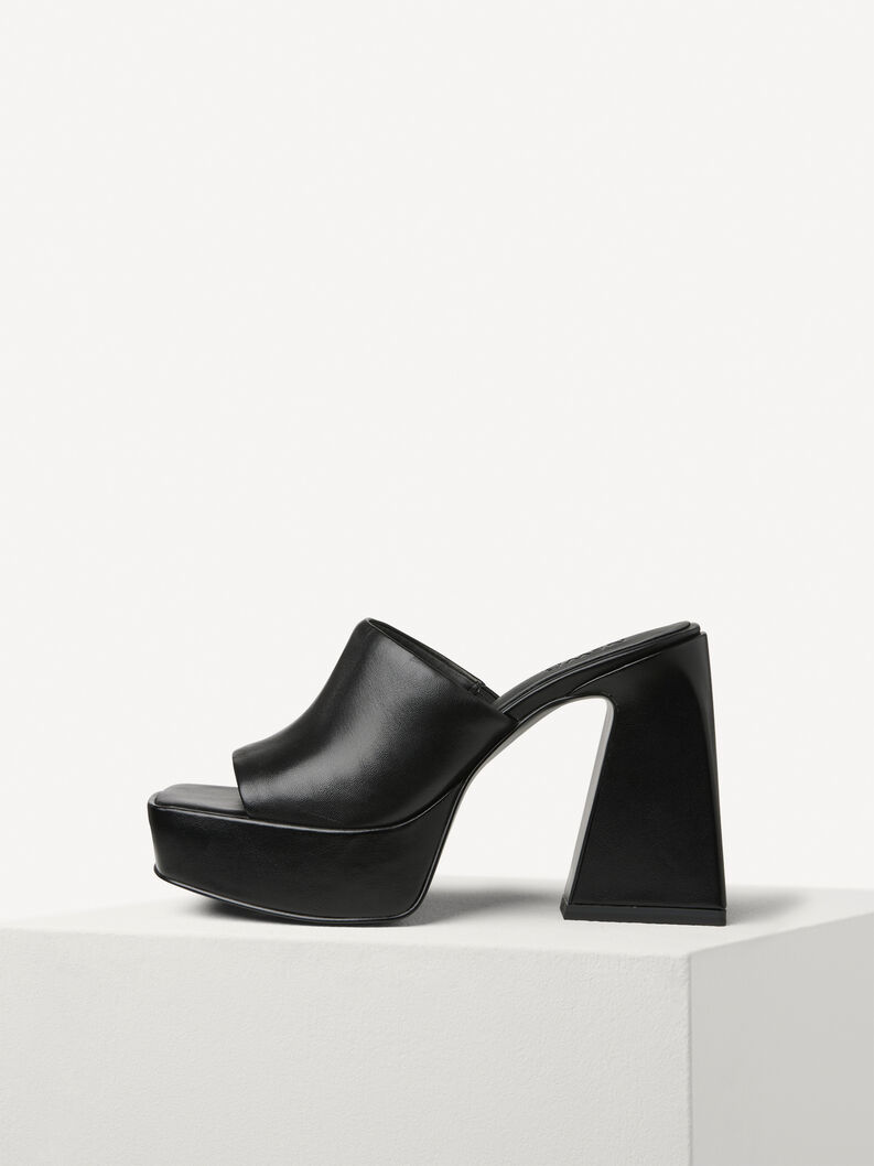 Leather Mule - black, BLACK, hi-res