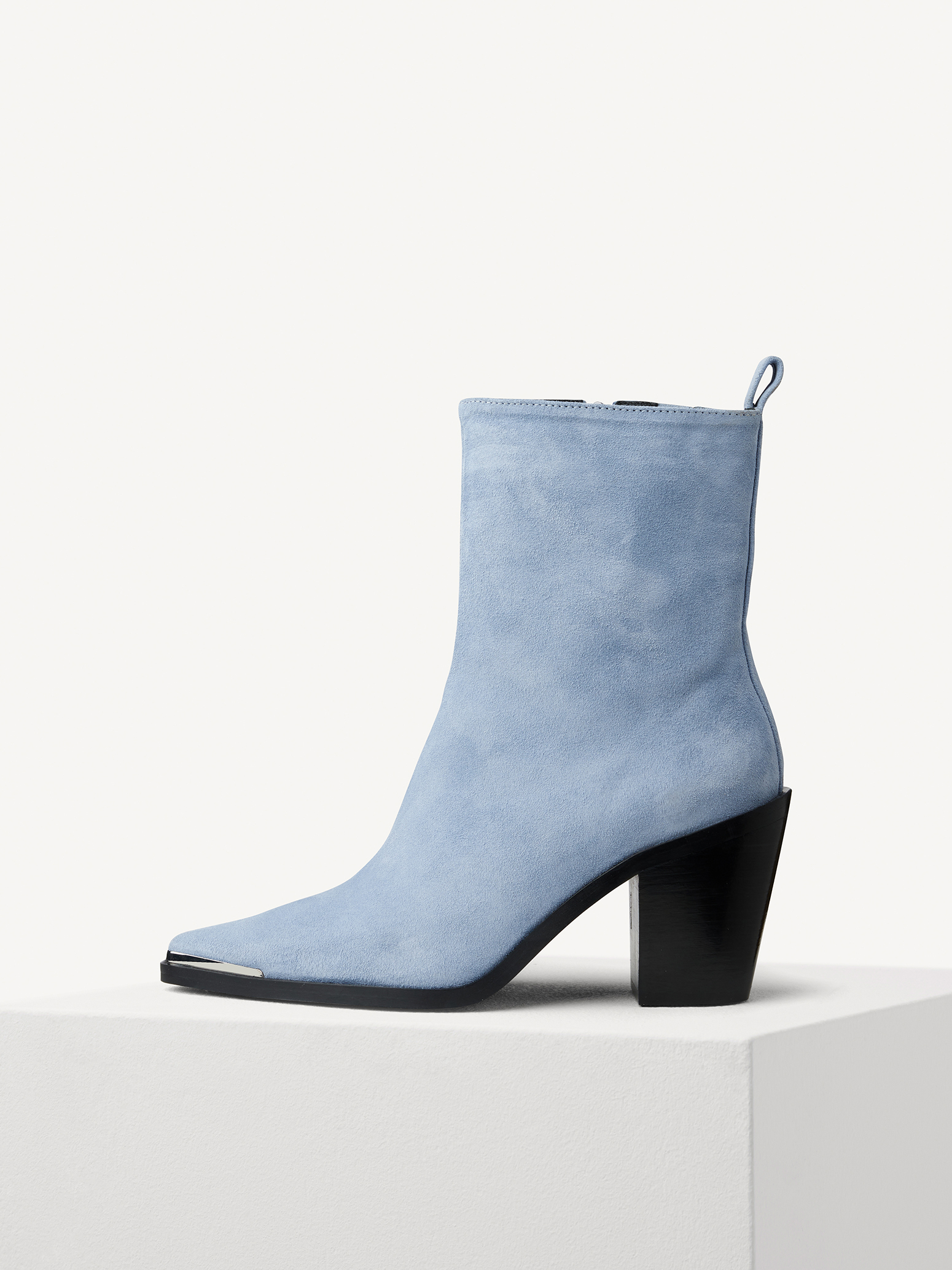 Lederstiefelette - blau