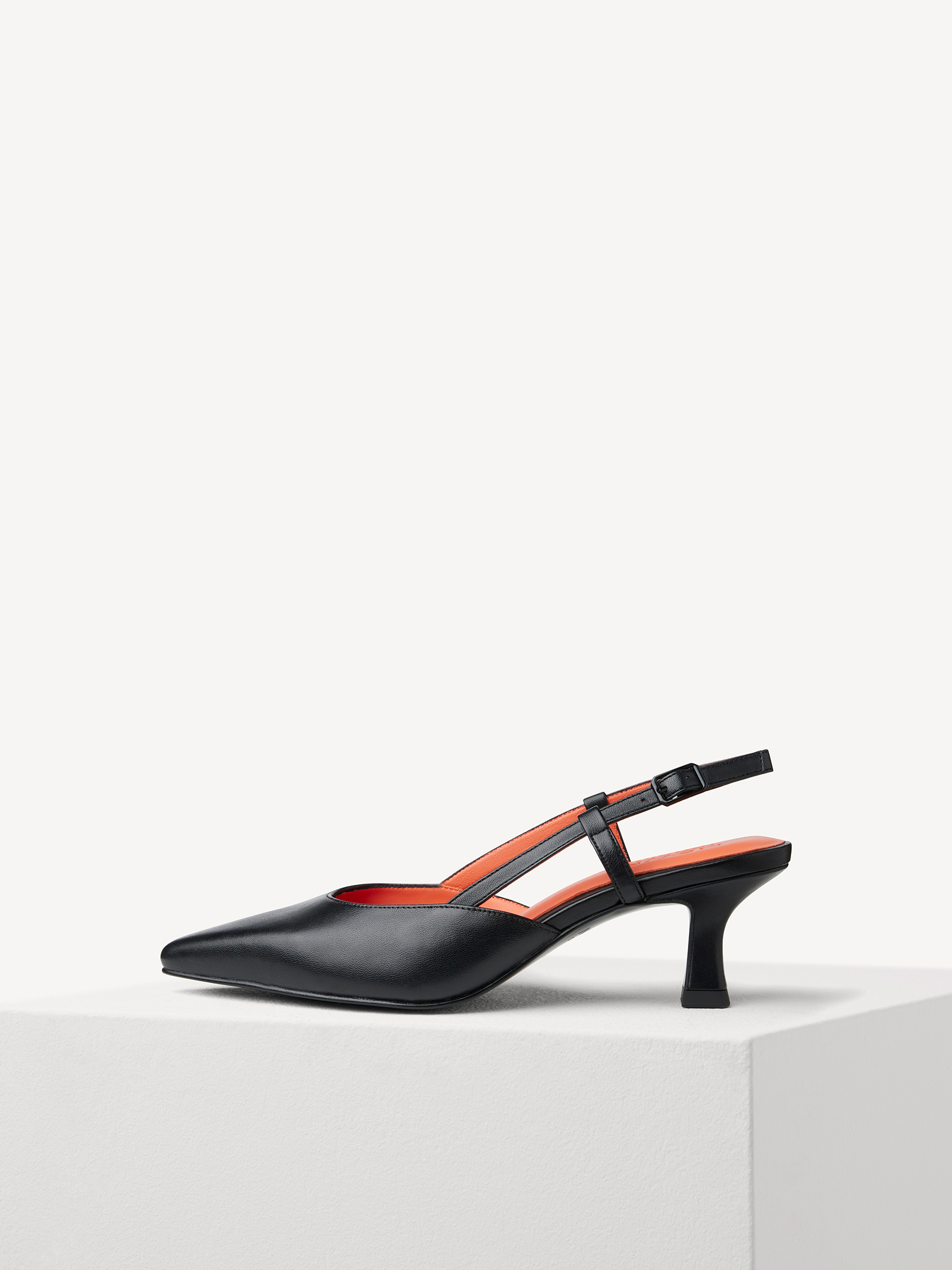 Leren Slingpumps - zwart